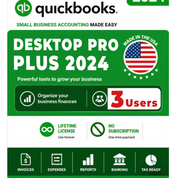 QuickBooks Desktop Pro Plus 2024 (3 users)